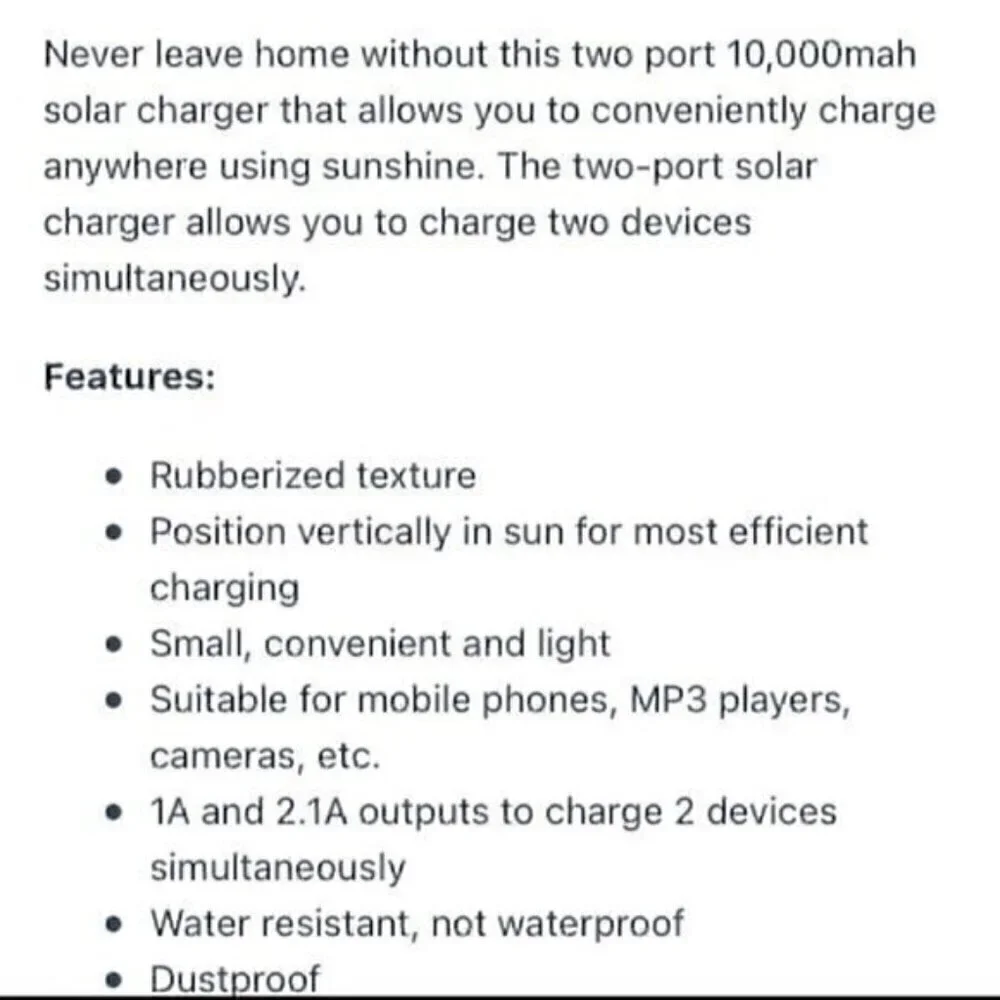 Portable solar charger blue